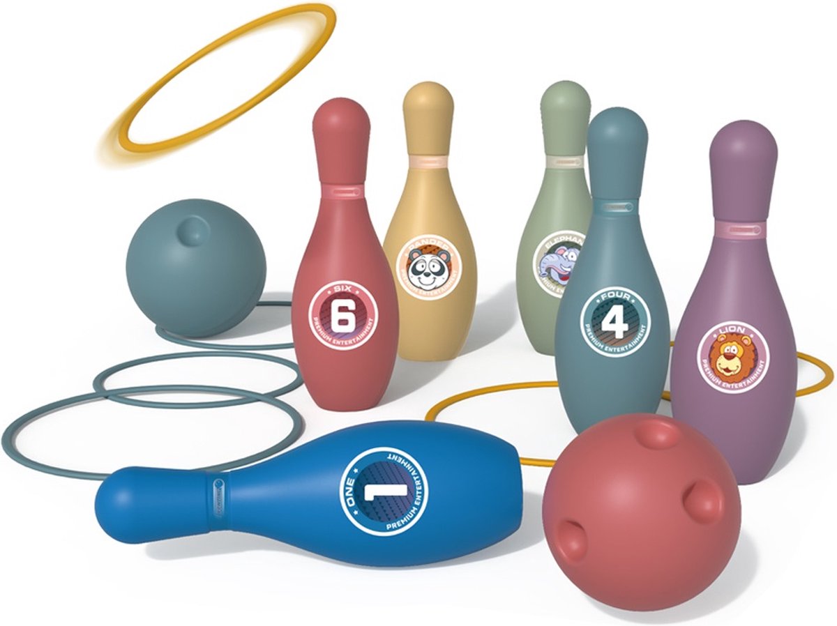 Bowlingset kinderen - Kegelen - Kegelspel - Stevig en Kleurrijk - 15 stuks