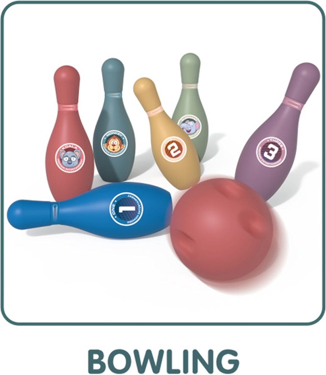 Bowlingset kinderen - Kegelen - Kegelspel - Stevig en Kleurrijk - 15 stuks