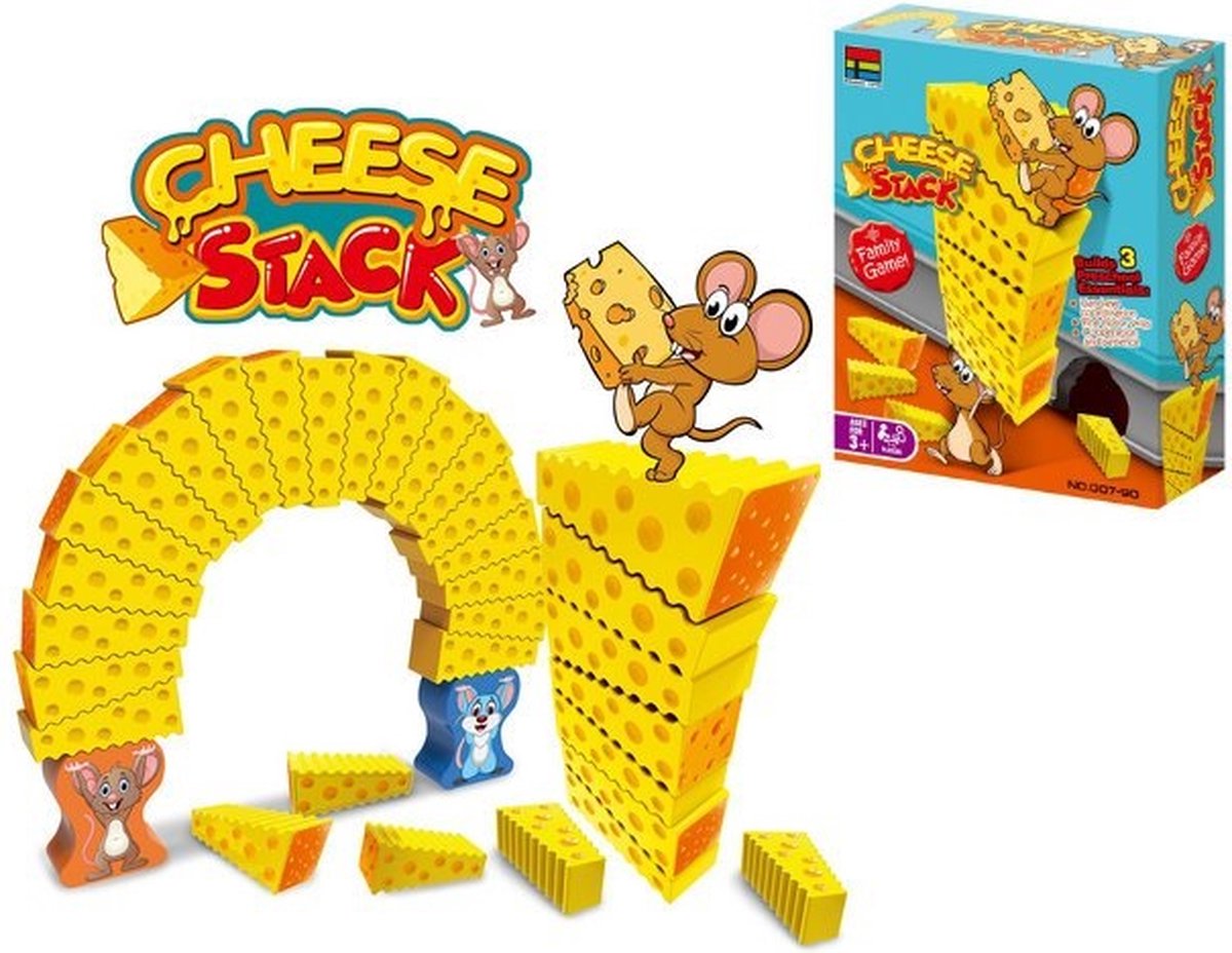 Kaas Stapel Spel - Behendigheidsspel - Muizen vallende toren spel - Voor Jongens en Meisjes