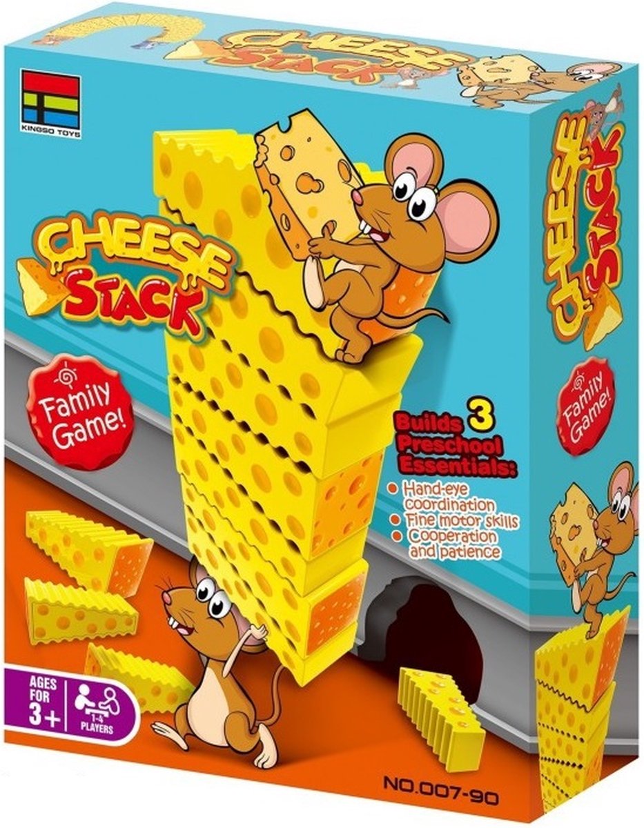 Kaas Stapel Spel - Behendigheidsspel - Muizen vallende toren spel - Voor Jongens en Meisjes