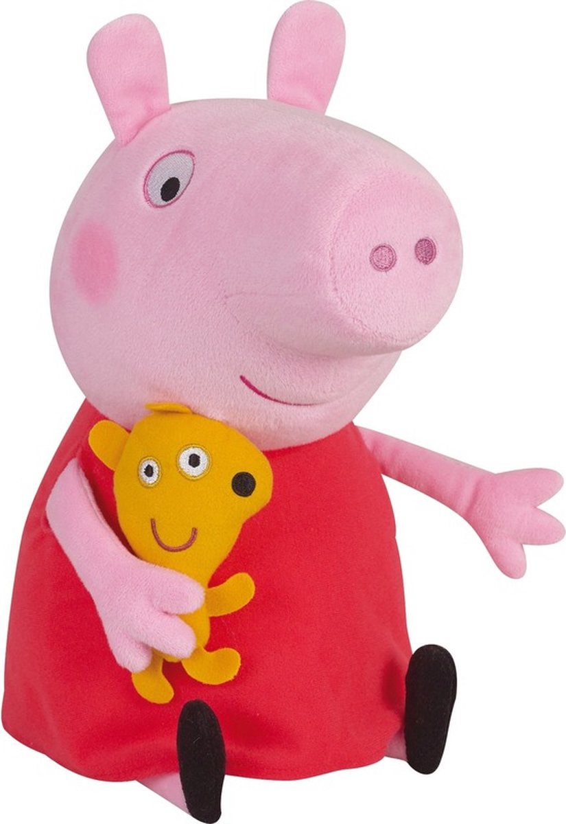Peppa pig Pluche Knuffel Freddie 80 cm , Rood