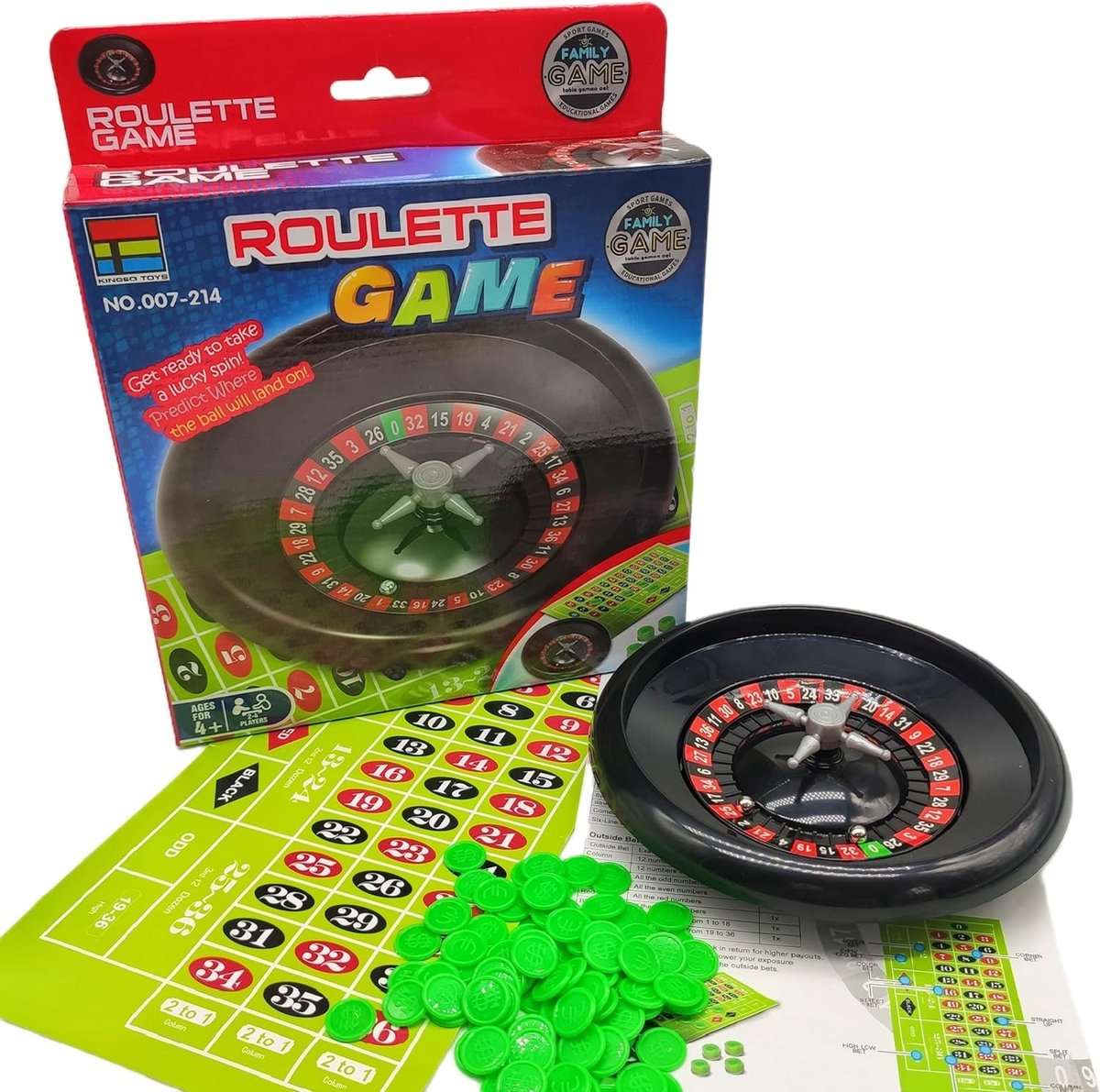 Roulette Spel Casino - Roulette - Roulette Wiel - Roulette Kleed - Roulette spel - Roulette set