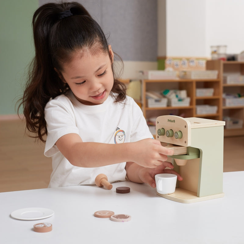 VIGA Houten Koffiezetapparaat Groen + Accessoires
