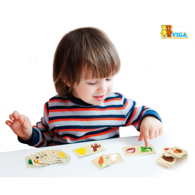 VIGA Houten Puzzel Voer het Dier – Wat Eten Dieren?