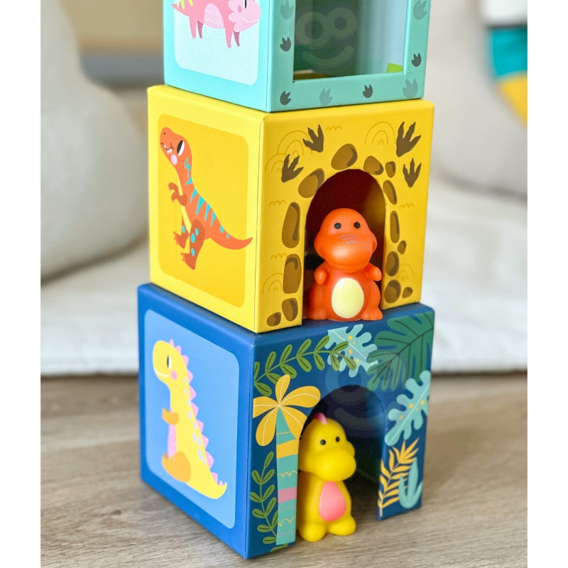 TOOKY TOY Houten Bouwblokken Educatieve Puzzel + 6 Speelfiguren