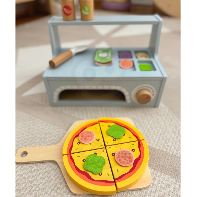 TOOKY TOY Speelgoed Pizzeria Houten Pizzaoven Accessoires