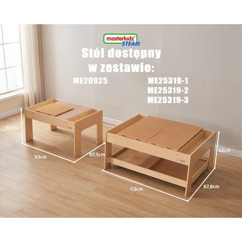 MASTERKIDZ Houten Educatieve Tafel + STEM muur Accessoires + 563 Blokken