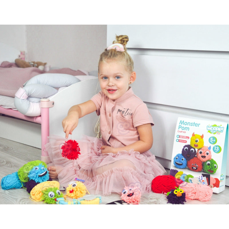 WOOPIE ART&FUN Creatieve Set – Maak je Eigen Monster Pompon