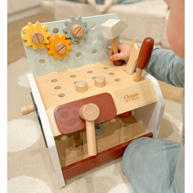 CLASSIC WORLD houten werkbank met gereedschap