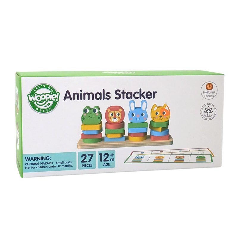 WOOPIE GREEN Puzzel Dierentoren voor kinderen 27 stuks - FSC - Montessori Speelgoed