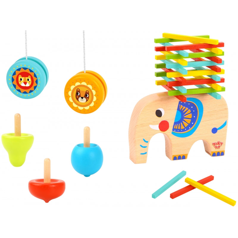 TOOKY TOY Mikado Draaiende olifant spel - 46 stuks