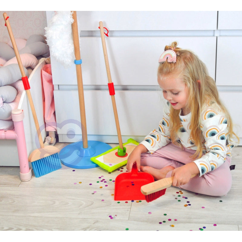TOOKY TOY Houten Speelgoed Schoonmaak set - Opruimset voor Kinderen 6 stuks