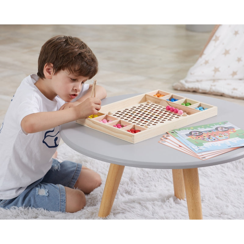VIGA Houten Kralenspel "Pak en Match", Montessori Puzzel