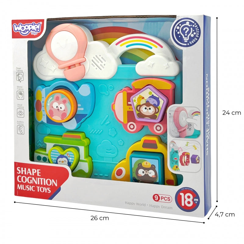 WOOPIE Interactieve Puzzel Match Voertuigen en Dieren voor Baby's en Peuters – Blauw