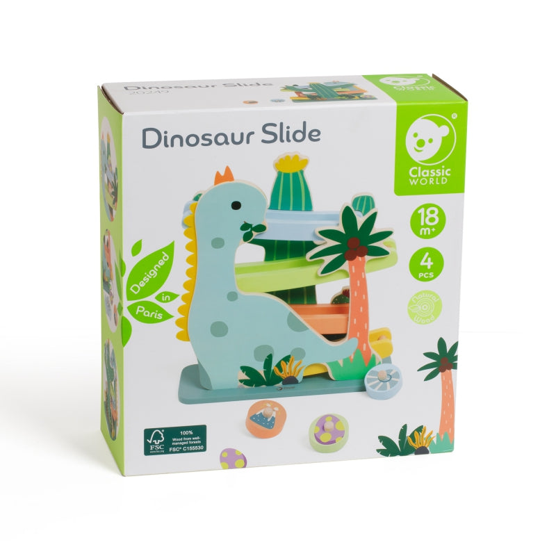 CLASSIC WORLD Kleurrijke Dinosaurusspeelbaan met Glijbaan 5-delig