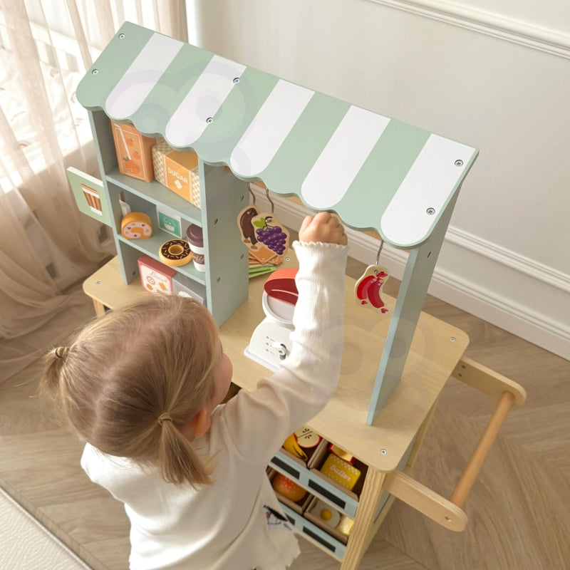 WOOPIE Grote multifunctionele 5-in-1 Winkelkraam, Supermarkt, Restaurant, Café & Keuken 73 onderdelen