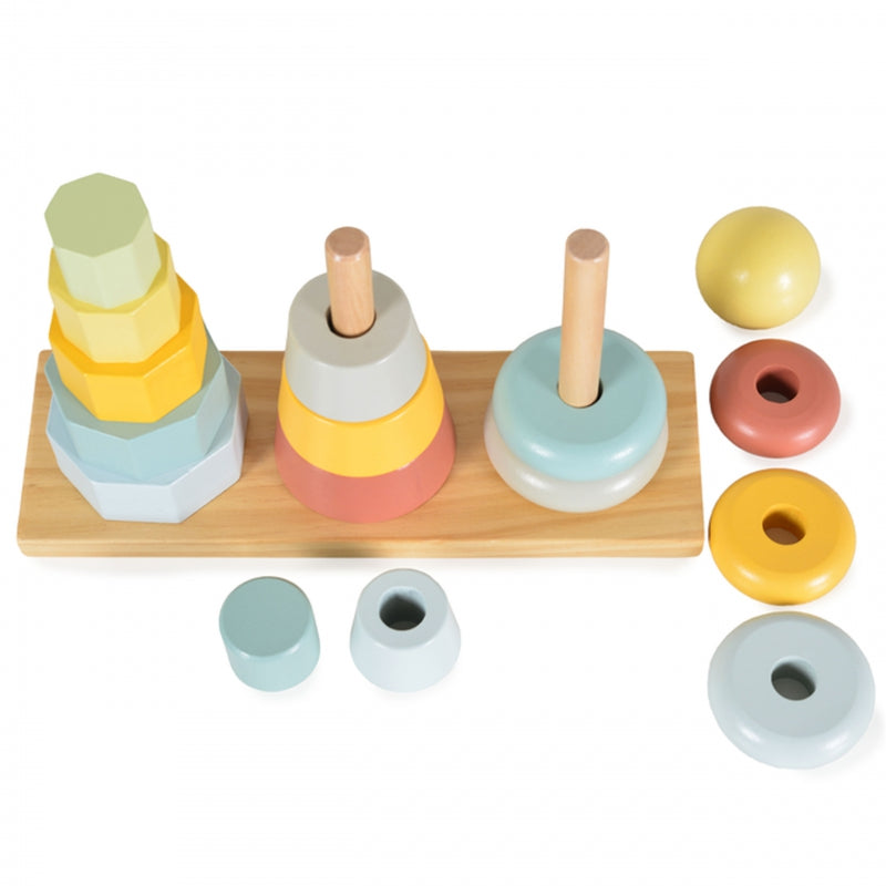 TOOKY TOY Torens Stapelpuzzel - 3 Torens