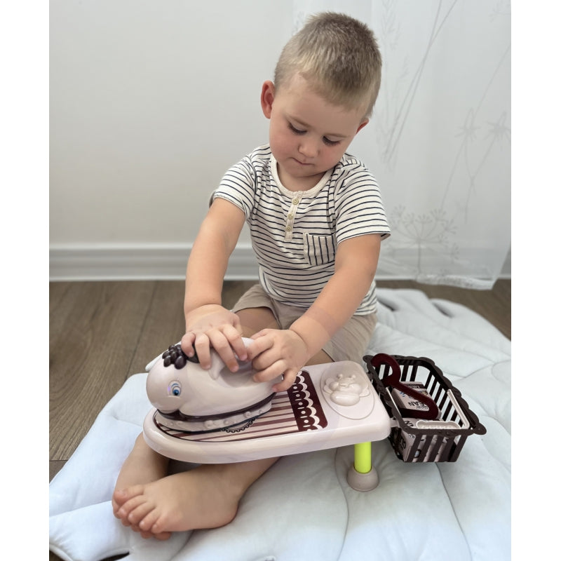 WOOPIE 2-in-1 Speelgoed Strijkset – Strijkplank en Strijkijzer met Muziek, 7 stuks