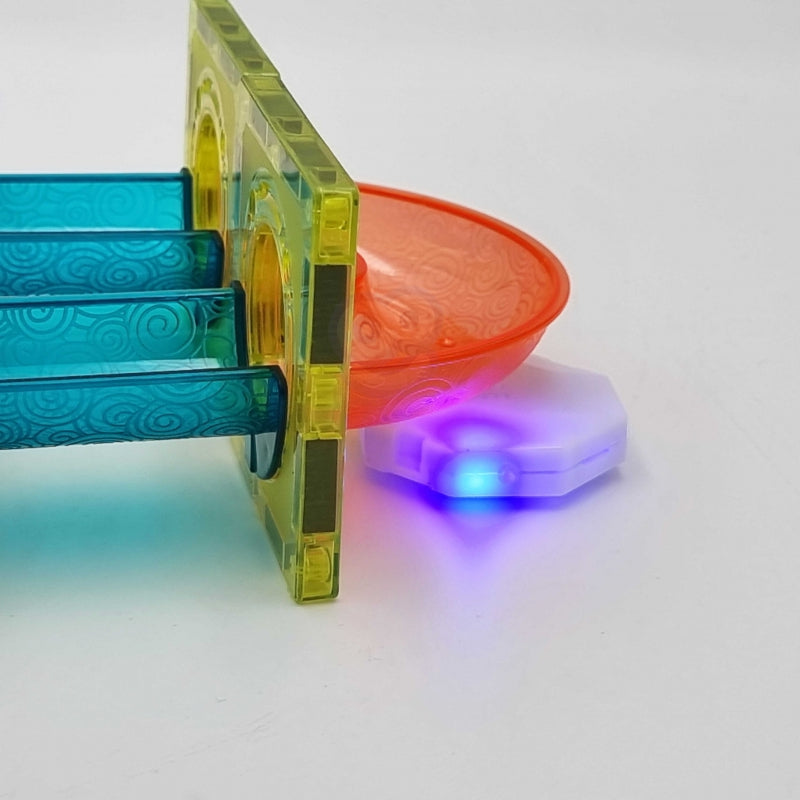 WOOPIE Magnetische Bouwstenen Lichtgevende Kogelsbaan, Knikkerbaan 49 stuks