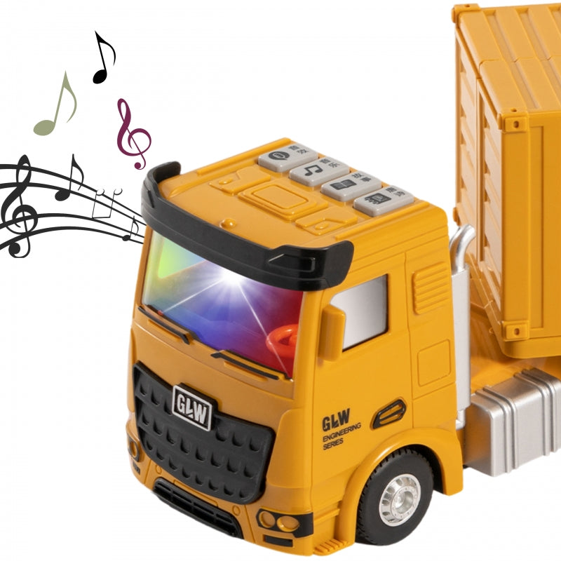 WOOPIE 6-in-1 Vrachtwagen Set Bouwkraan, Speelauto met Accessoires