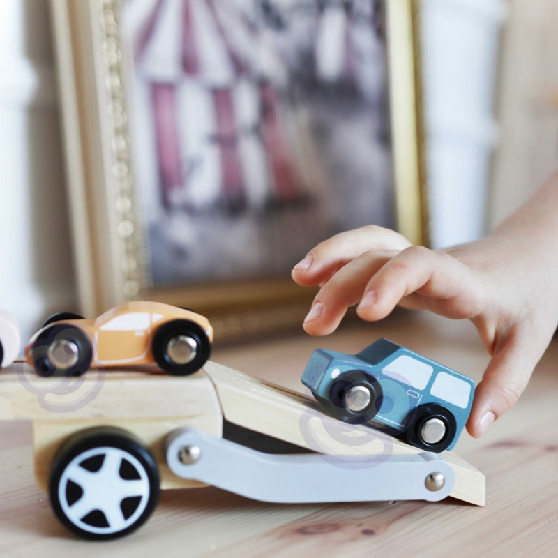 VIGA PolarB Houten Oplegger met Auto's - Montessori speelgoed