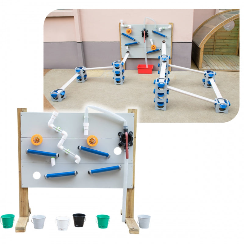 CLASSIC WORLD Houten Waterspeeltuinset Standaard + Water- en Zandgeleider Accessoires
