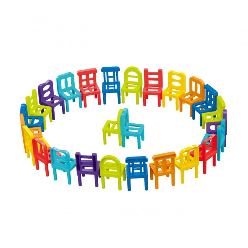 WOOPIE Behendigheidsspel Stapelbare Stoelen – Blokkenpuzzel 36-delig