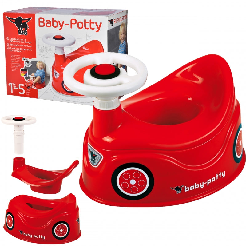 BIG Baby plaspotje loopwagen - Zindelijkheidstraining - New Bobby Car Auto met Stuur - Rood
