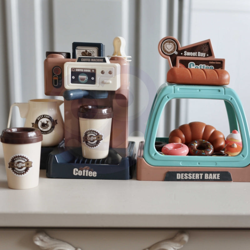 WOOPIE speelgoed Koffiebar, Koffiezetapparaat + Koekjesvitrine
