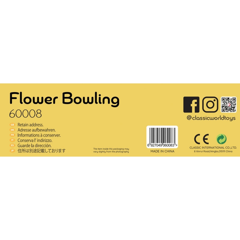 CLASSIC WORLD Houten Bowling spel voor Kinderen 6 stuks + Bal