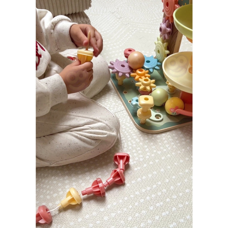 WOOPIE GREEN 4-in-1 Kogelbaan, Activiteitenboom - Montessori speelgoed - FSC gercertificeerd