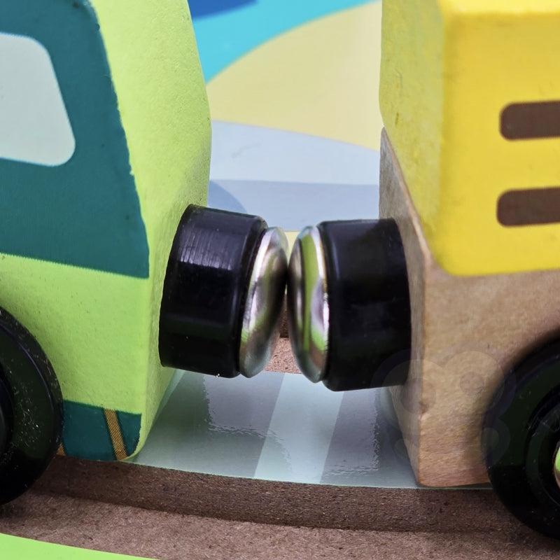 TOOKY TOYS houten trein dierentuin met magneten in koffertreinspoor