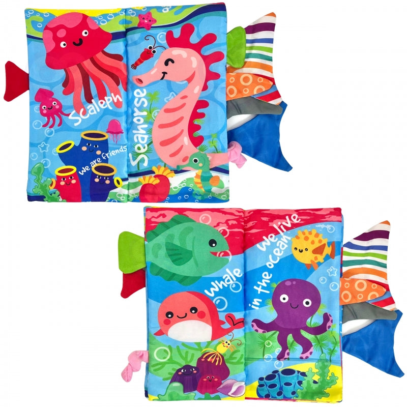WOOPIE BABY Stoffen Boek met Staartjes van Zeedieren, Met Geluidsfunctie (Engelstalig)