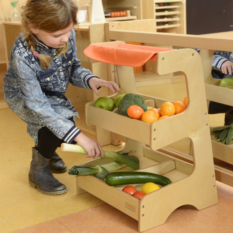 MASTERKIDZ Houten speelgoed supermarkt stelling speelwinkel