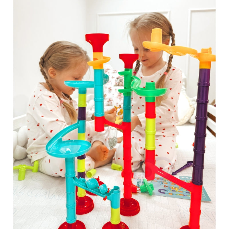WOOPIE Knikkerbaan Set – Spiraalbaan 113 stuks