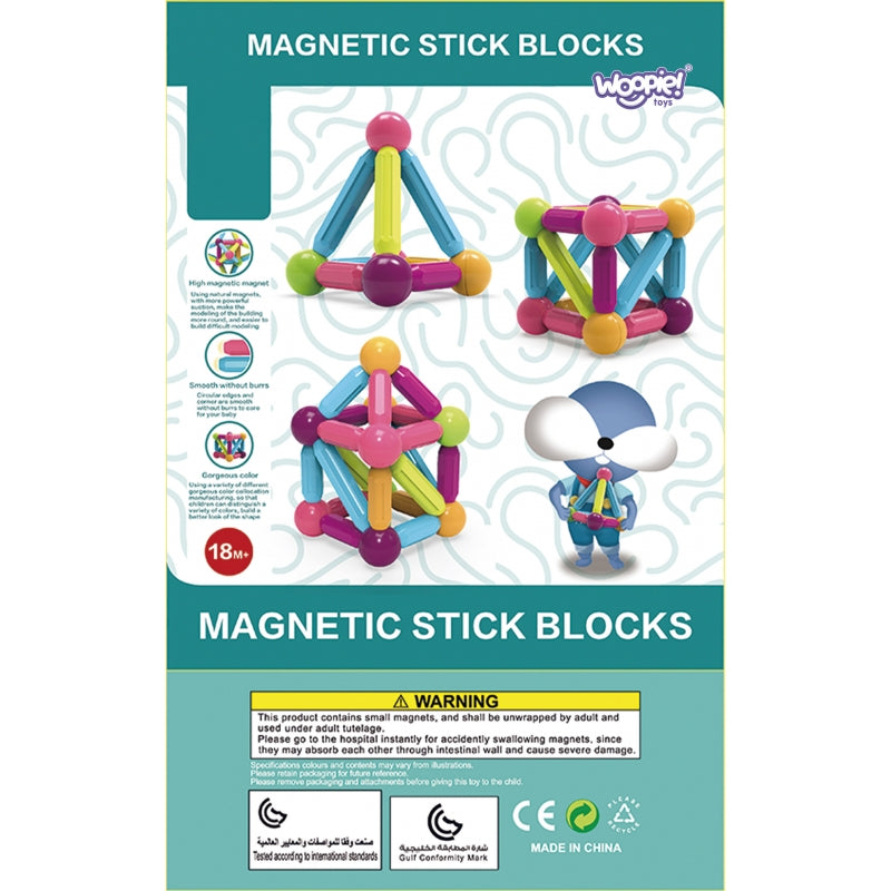 WOOPIE Magnetische Constructie- en Educatieve Blokken – Groot en Stevig – 28-delig