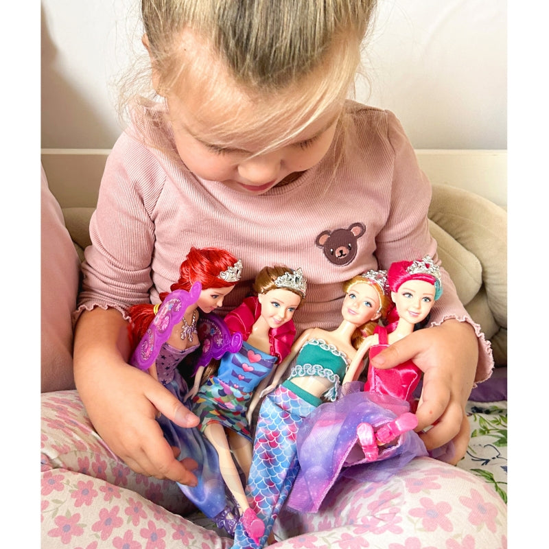 WOOPIE SpeelgoedSet van 4 Magische Prinsessen inclusief Accessoires