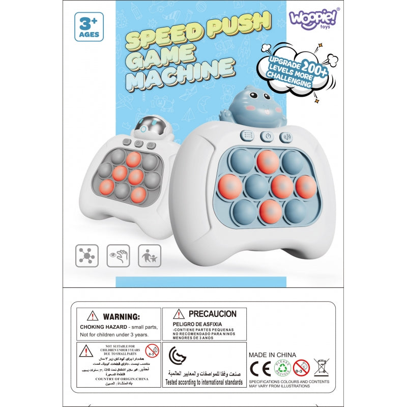 WOOPIE Fidget POP IT - Elektronisch spel -Anti-stress - Behendigheidsspel - Blauwe Dinosaurus