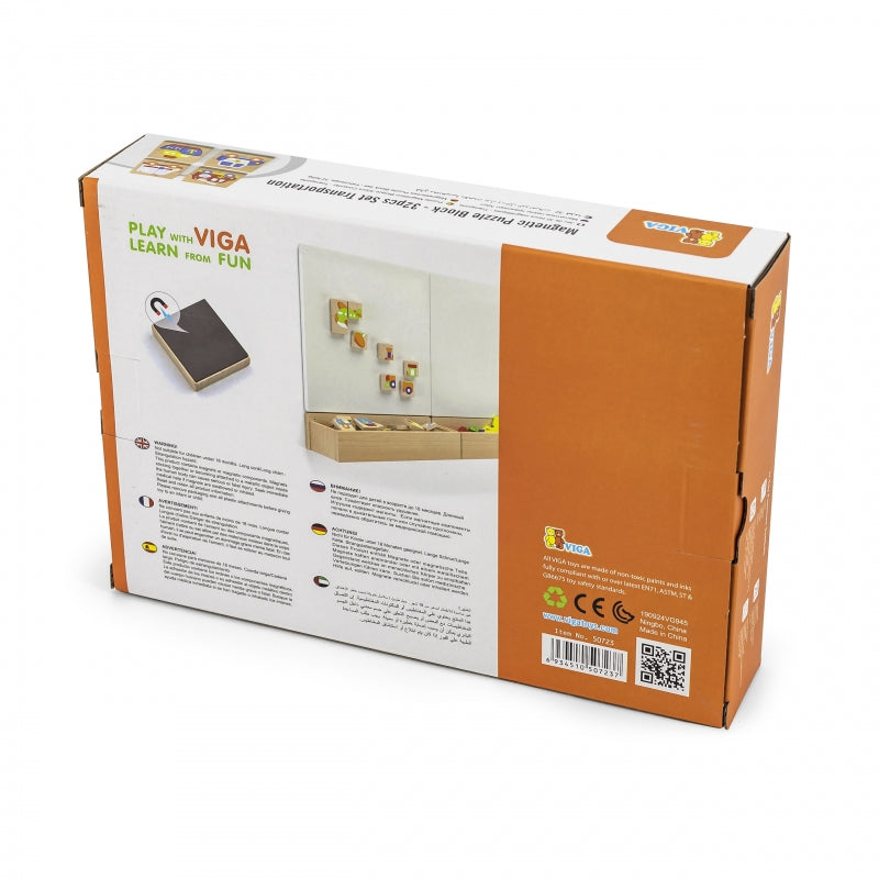 Viga Houten magnetische voertuigen puzzel