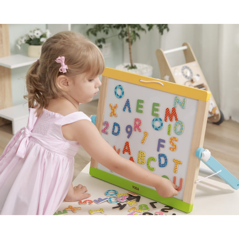 VIGA Houten Magnetisch Set Letters en Cijfers