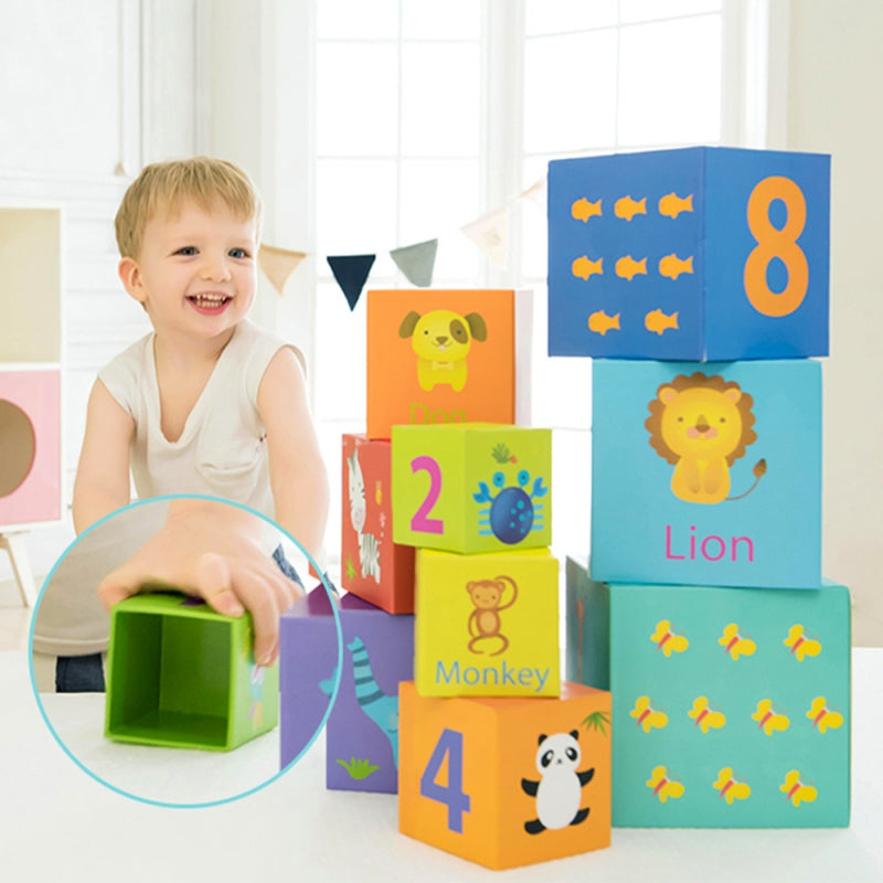 CLASSIC WORLD Baby Stapel Blokken - Torenpuzzel in Doos – Educatief Speelgoed