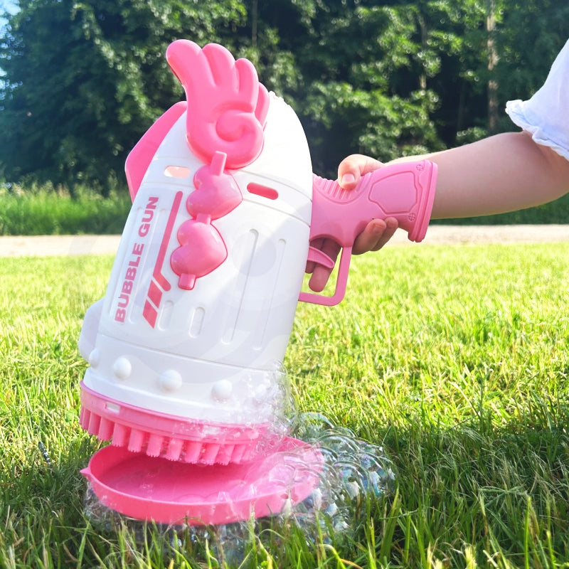 WOOPIE Bubble Gun, Bellenblaasmachine pistool met 91 Openingen, Roze