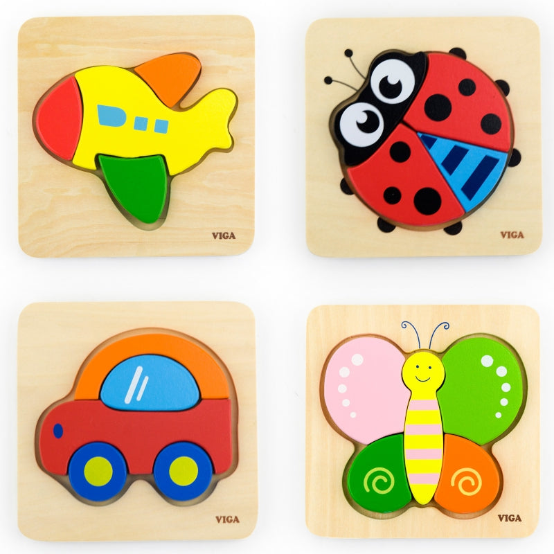 VIGA Eerste Houten Puzzel voor Peuters in vorm vlinder