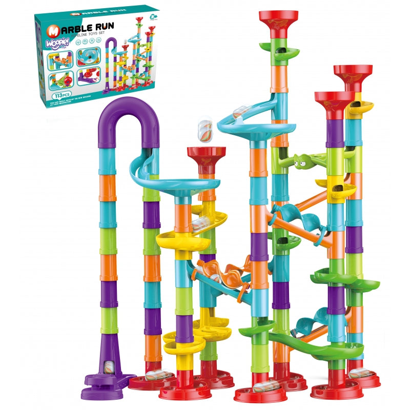 WOOPIE Knikkerbaan Set – Spiraalbaan 113 stuks