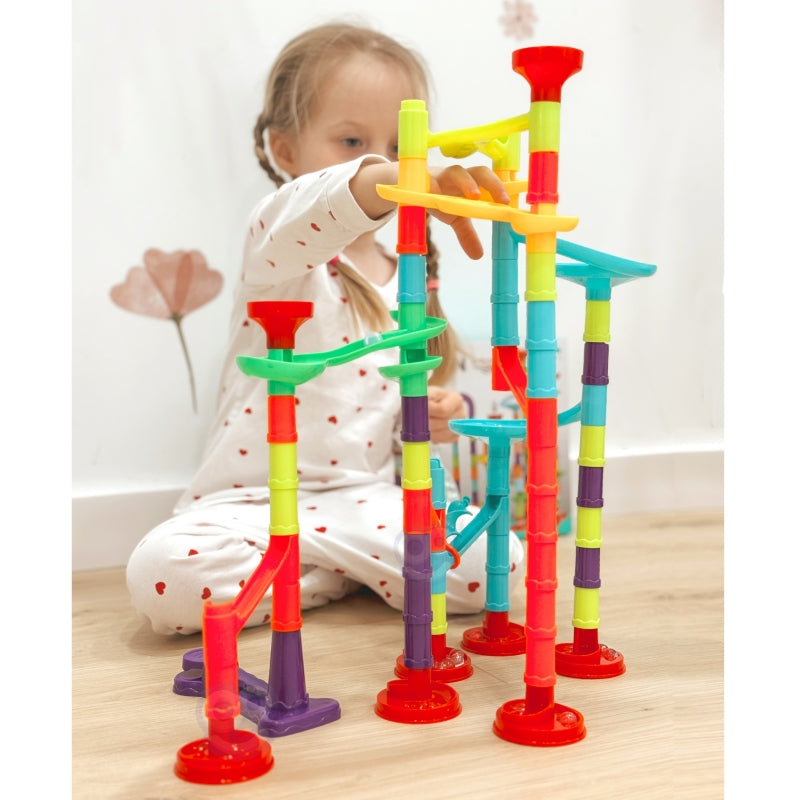 WOOPIE Knikkerbaan Set – Spiraalbaan 113 stuks