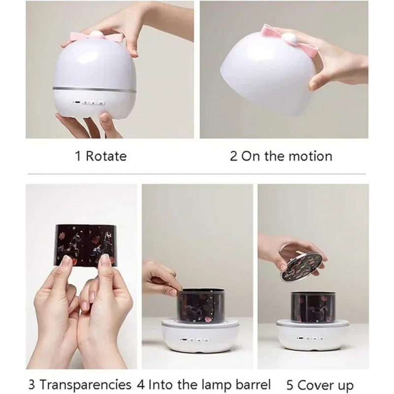 WOOPIE Sterrenprojector "Magische Dromen" voor kinderen, LED-projector met 6 standen
