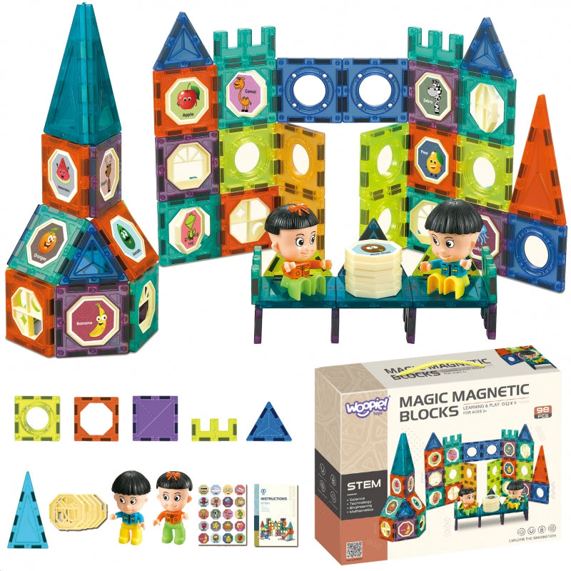 WOOPIE Magnetische Bouwblokken Kasteel 98 stuks