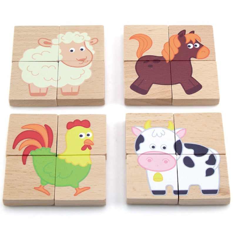 VIGA Houten Magnetische Dierenpuzzel