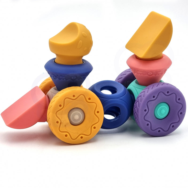 WOOPIE Sensorische Bouw- en Knijpblokken voor Baby's 13 stuks