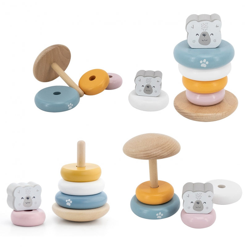 VIGA PolarB Houten Educatieve Piramide toren IJsbeer voor Baby's